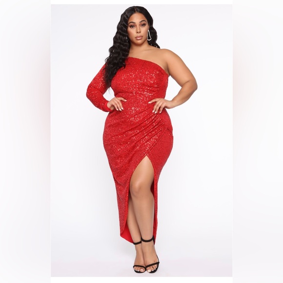 Red Sequin Maxi Dress- Perfect for the Holidays! NWT - Picture 1 of 11